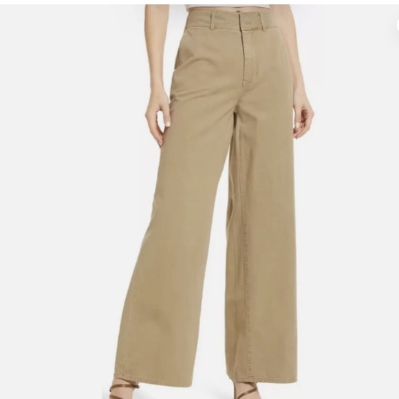 Good American Pants - Good American New Womens Postal Khaki Good Skate Wide Leg Trousers
